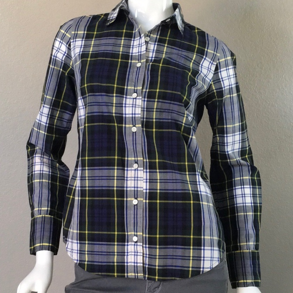 Jcrew Check Print Bottom-Up Shirt - image 1